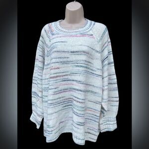 Old Navy Sweater Space Dye Long Sleeves Crew Neck Pullover Wool Blend Gray 3X